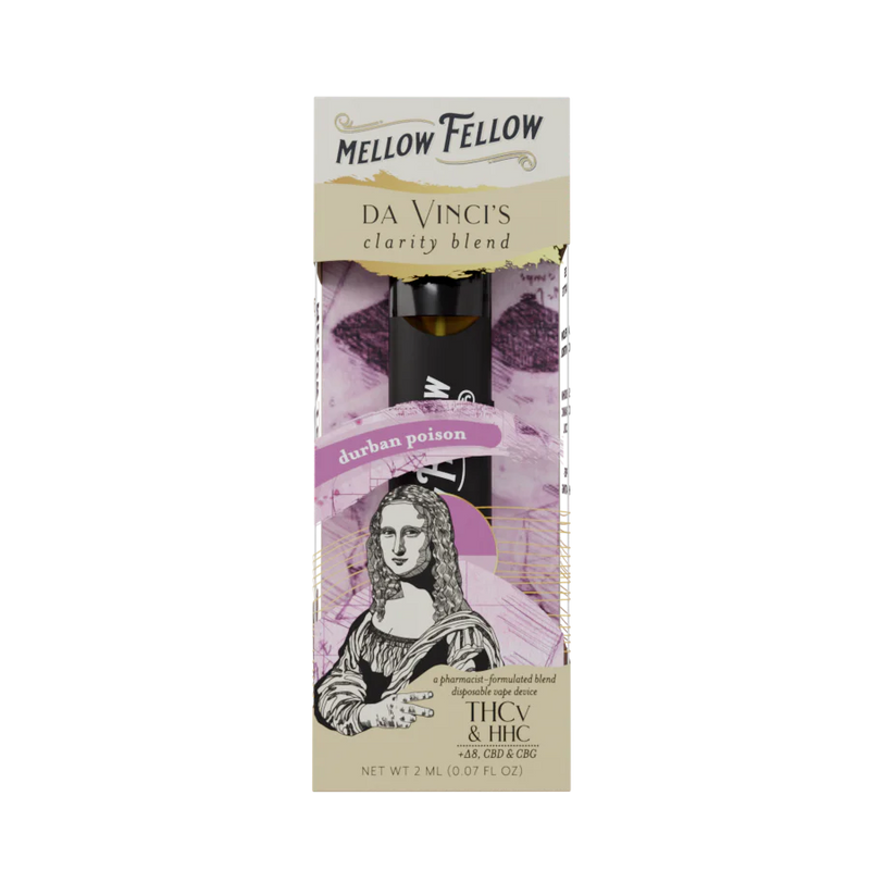 da Vinci's Clarity Blend (Durban Poison) - HHC, Delta THC, CBD, CBG, THCv - 2ml Disposable Vape - Vol. 3