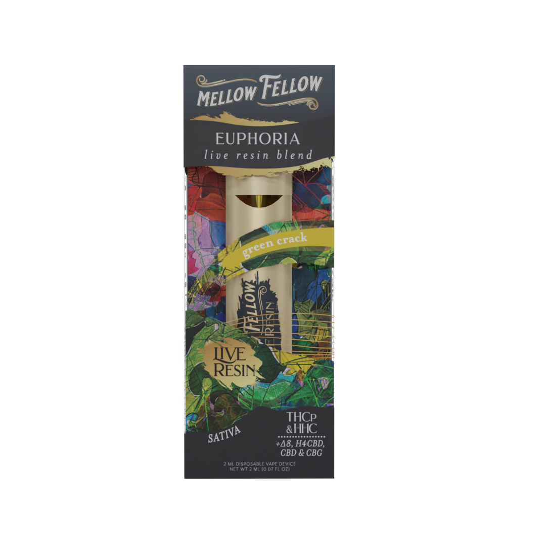 Euphoria Blend-2ml Live Resin Disposable Vape- Green Crack (Sativa)- T Euphoria Blend-2ml Live Resin Disposable Vape- Green Crack (Sativa)- T