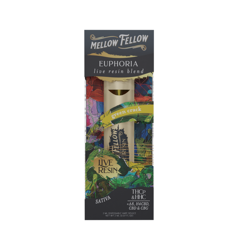 Euphoria Blend-2ml Live Resin Disposable Vape- Green Crack (Sativa)- T Euphoria Blend-2ml Live Resin Disposable Vape- Green Crack (Sativa)- T