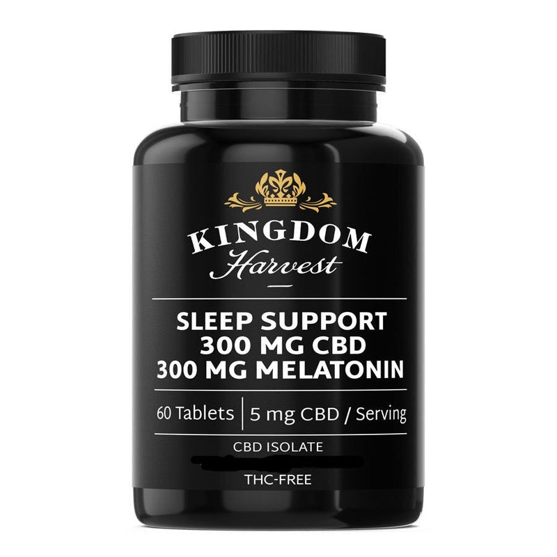 BROAD-SPECTRUM 300MG CBD & 300MG MELATONIN · SLEEP SUPPORT · 60 Pills - Kingdom Harvest